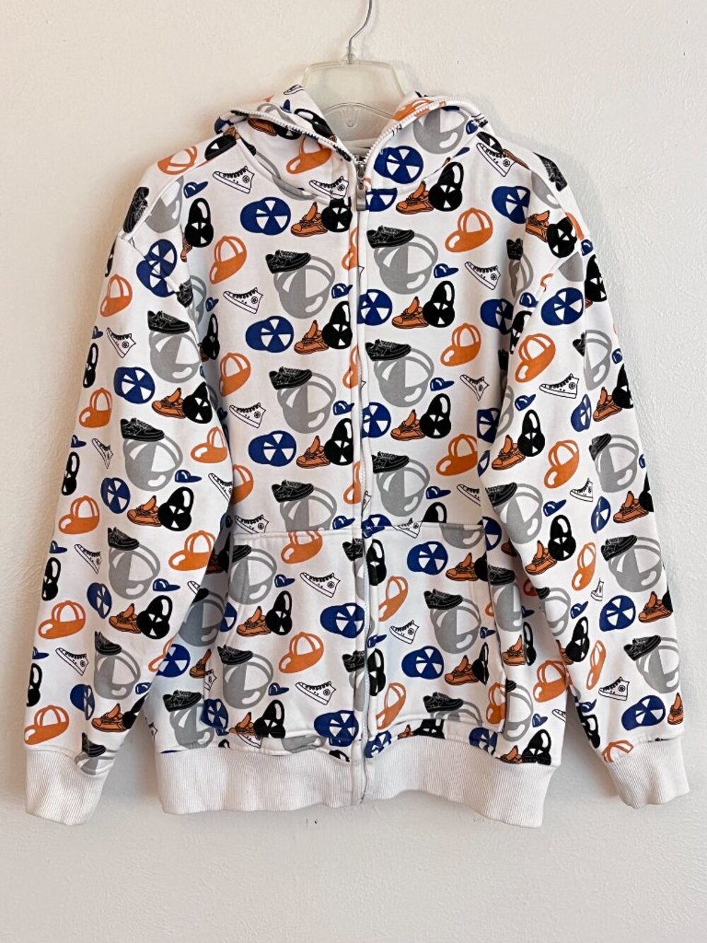 R+B Gear Lab Vintage Full Zip Hoodie Allover Print Shoes Caps Y2K M Streetwear